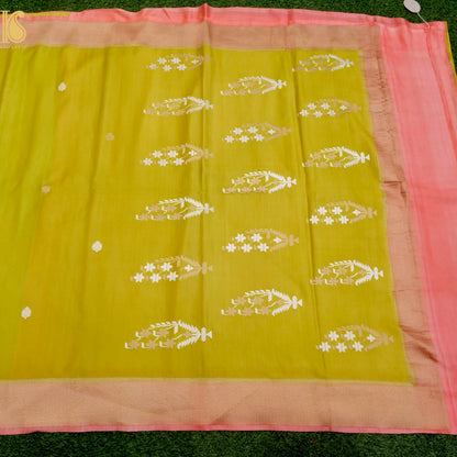 Handloom Banarasi Gajji Silk Meenakari Booti Saree