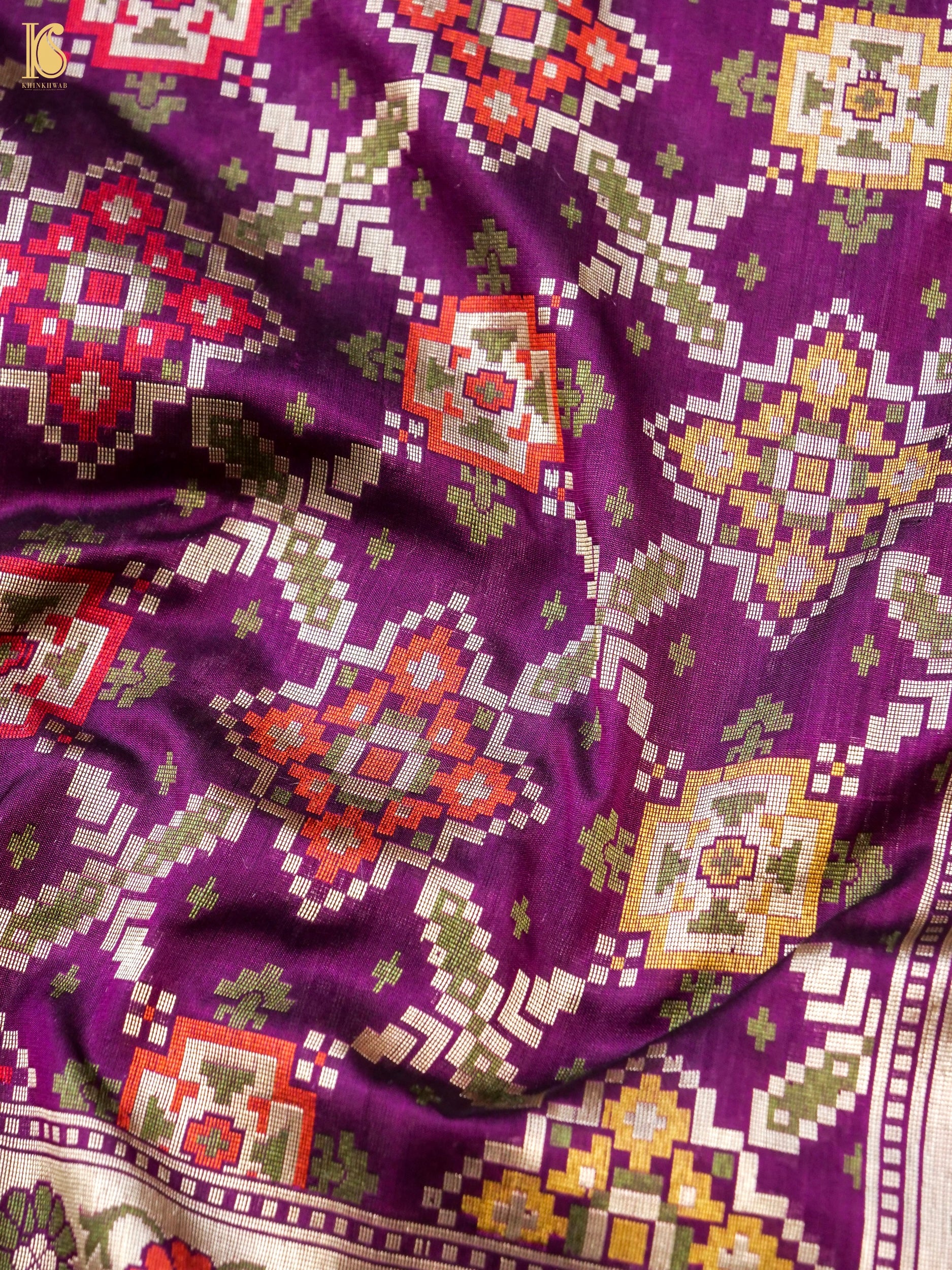 Handwoven Banarasi Katan Silk Patola Saree