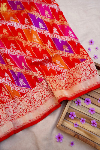 Handloom Banarasi Kadwa Rangkat Katan Silk Saree