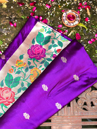 Handloom Banarasi Katan Silk Kadwa Border Saree