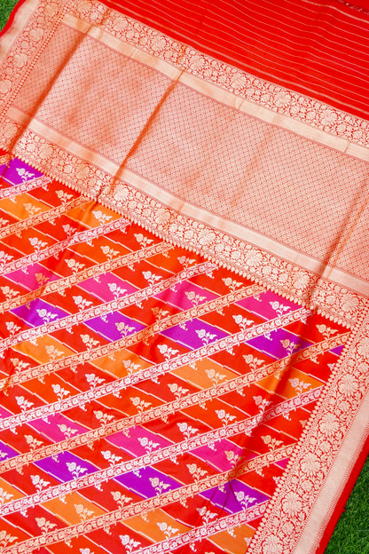 Handloom Banarasi Kadwa Rangkat Katan Silk Saree