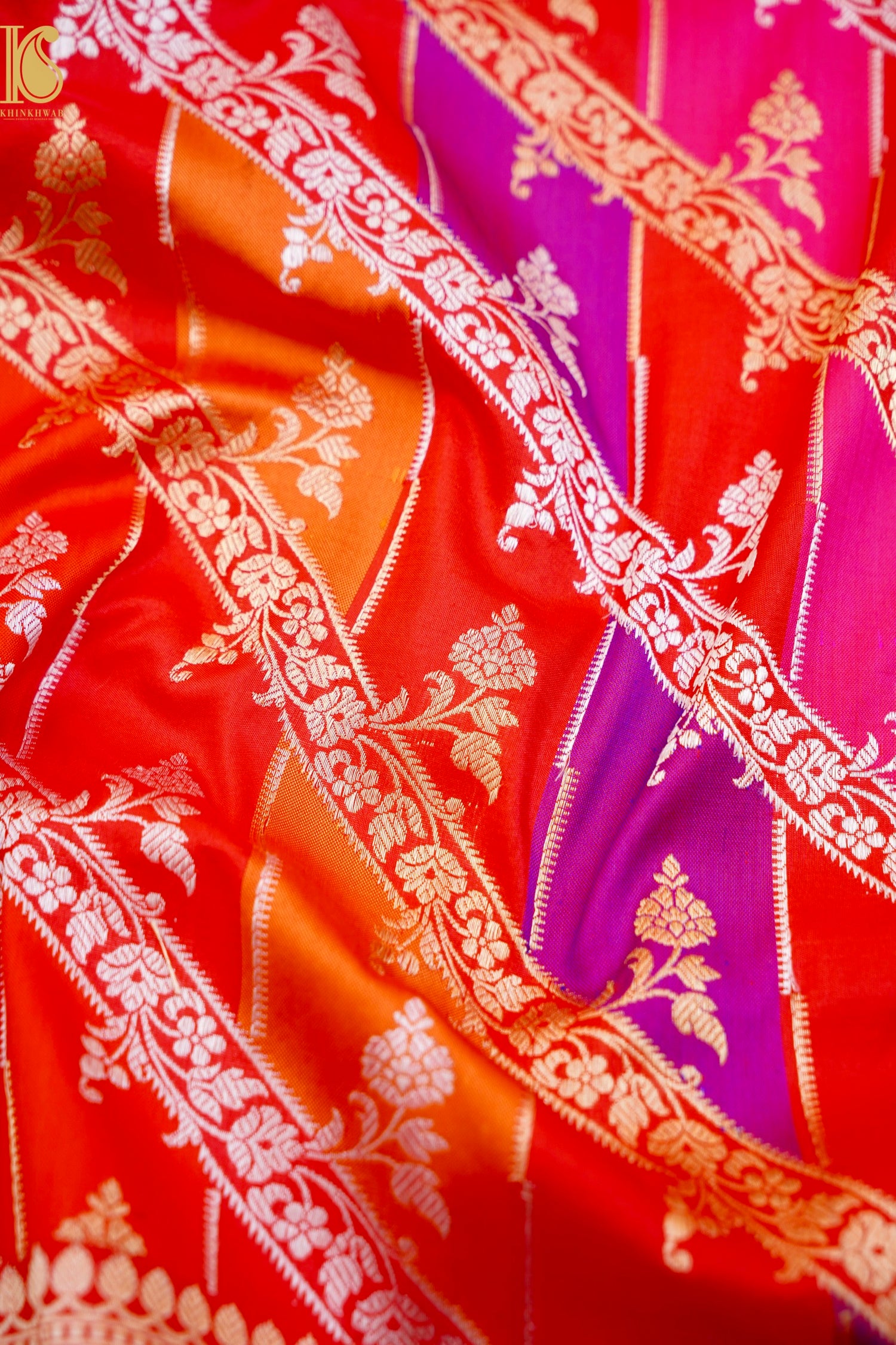 Handloom Banarasi Kadwa Rangkat Katan Silk Saree