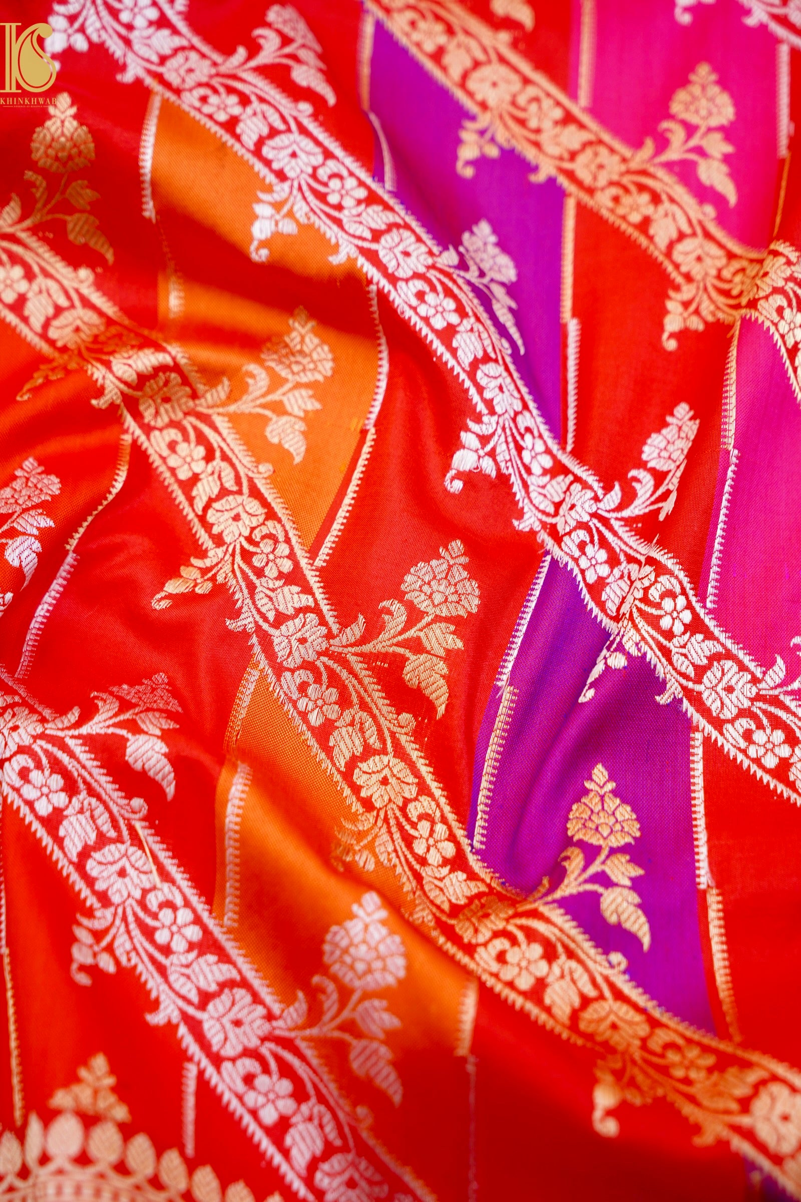Handloom Banarasi Kadwa Rangkat Katan Silk Saree