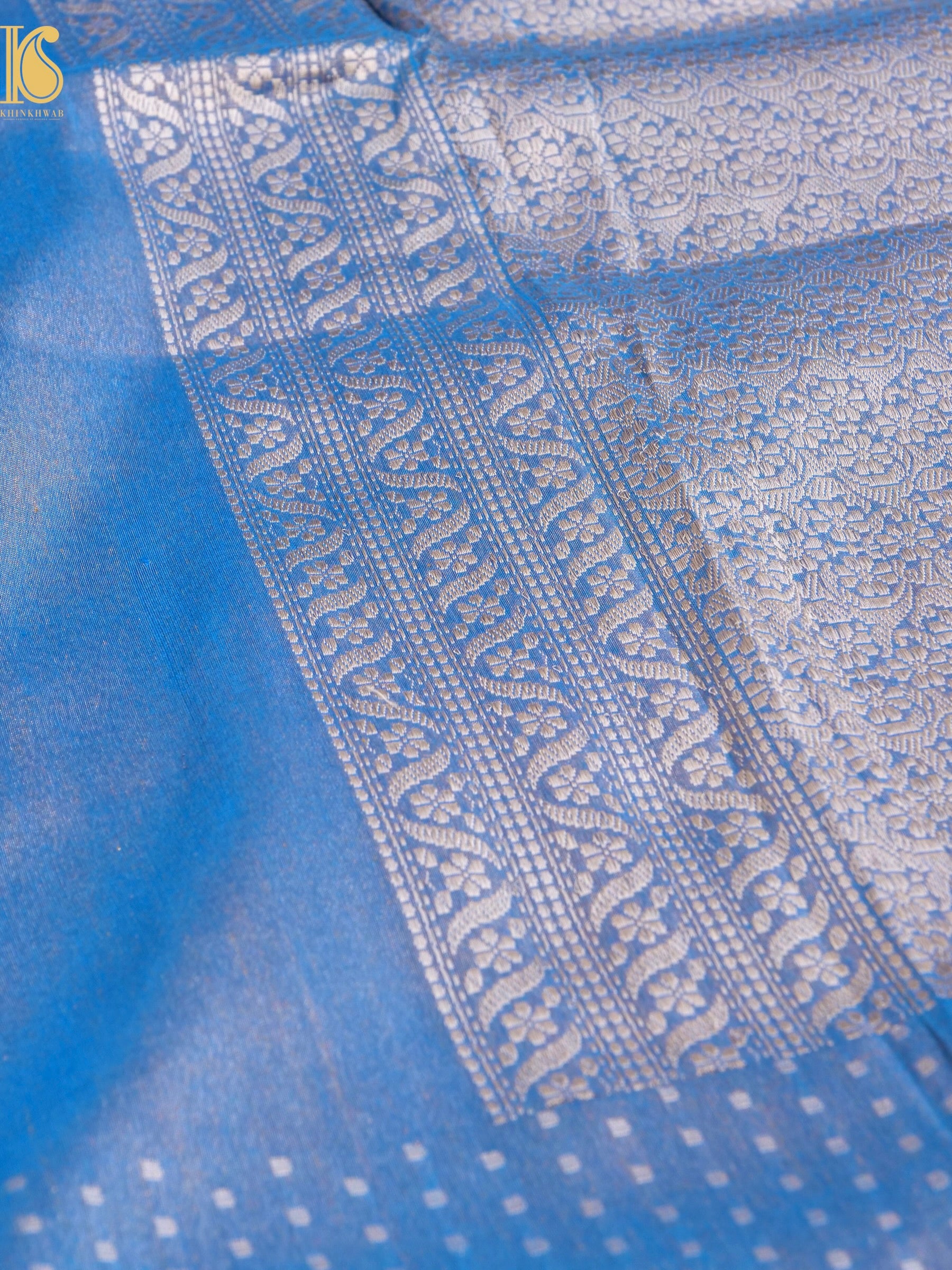 Pure Banarasi Kora by Tissue Saree with Kadhiyal Border