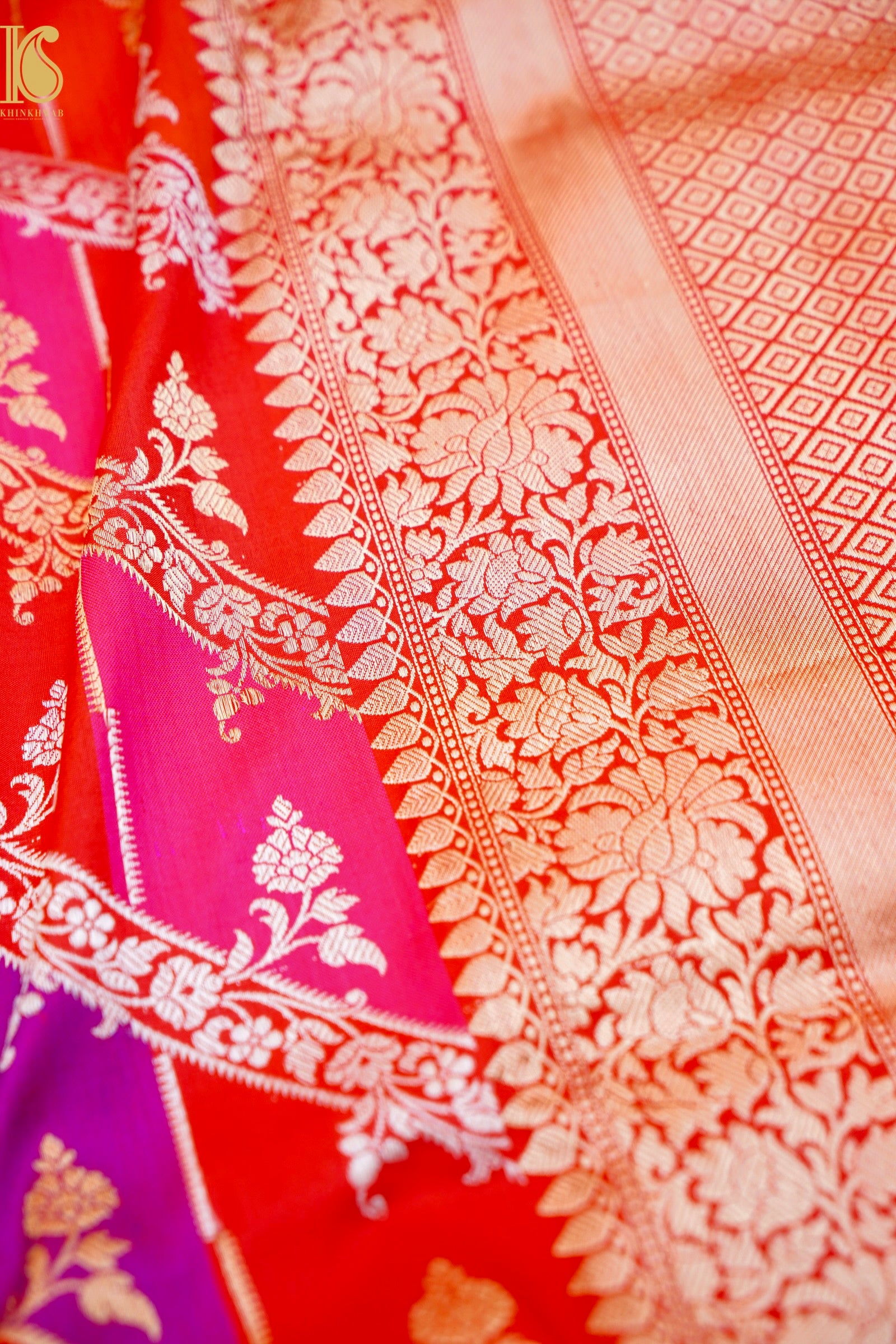 Handloom Banarasi Kadwa Rangkat Katan Silk Saree