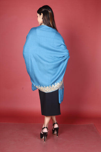 Pure Pashmina Handwoven Tilla Embriodery Kashmiri Shawl