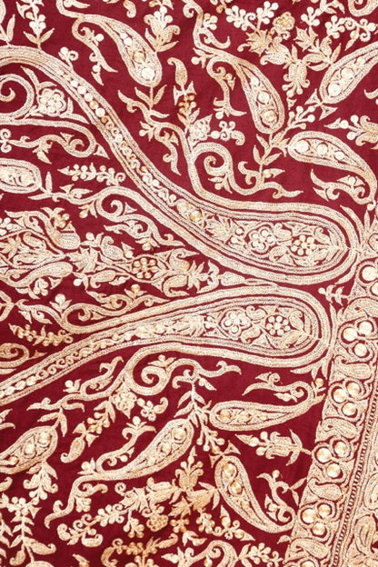 Pure Pashmina Handwoven Tilla Embriodery Kashmiri Shawl