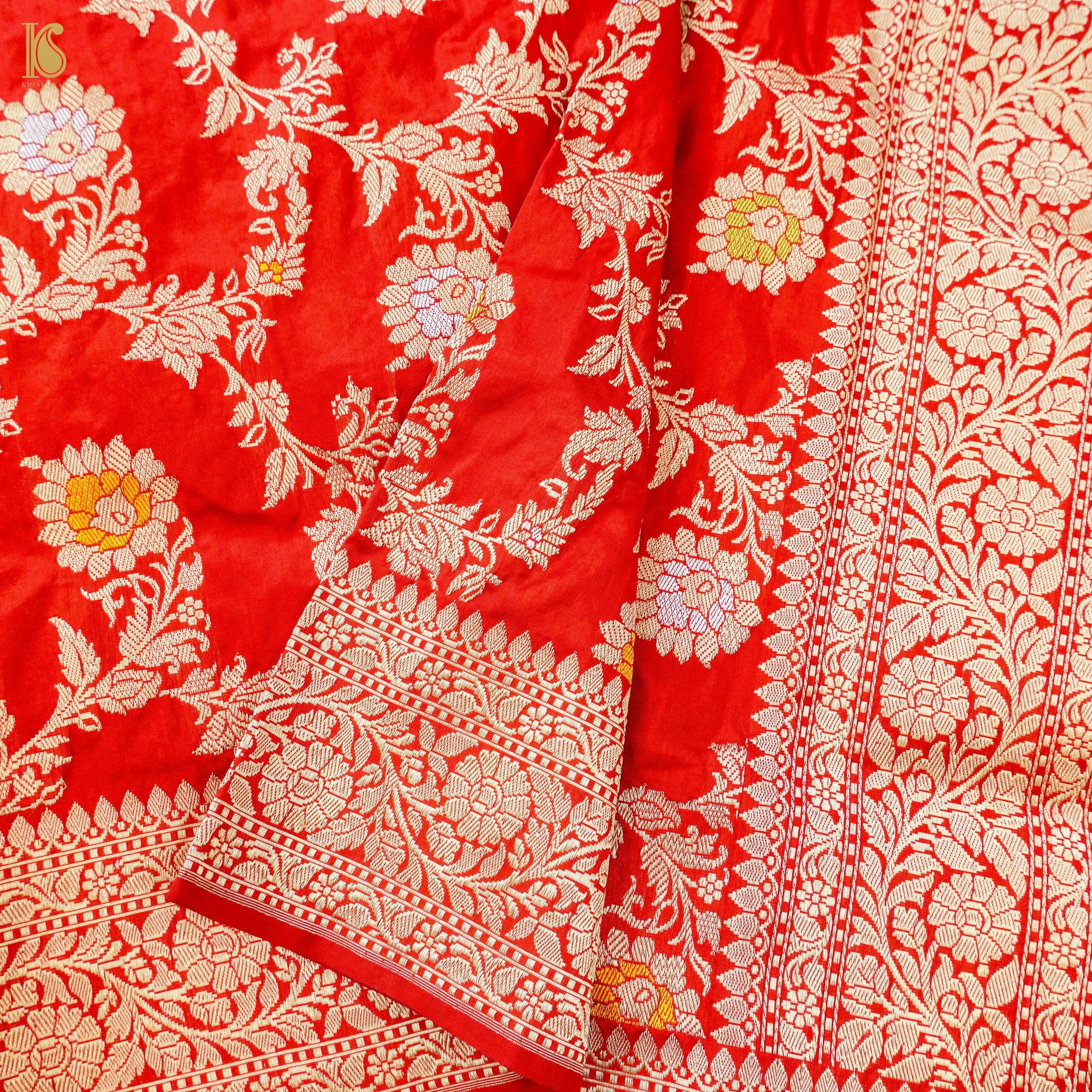 Red Banarasi Silk Saree | Leemboodi