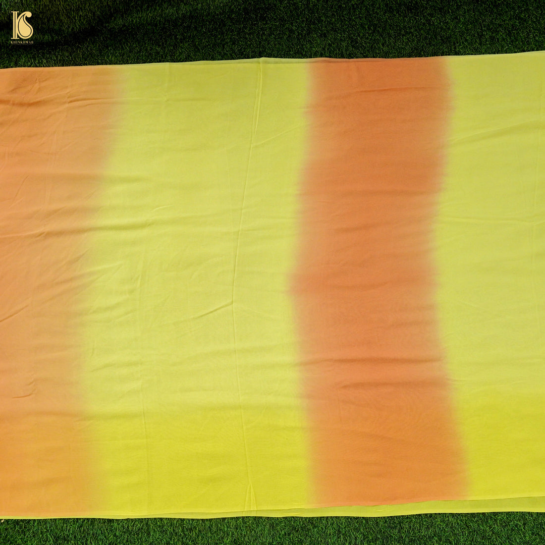 Orange & Yellow Pure Georgette Saree