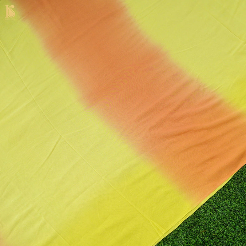 Orange & Yellow Pure Georgette Saree