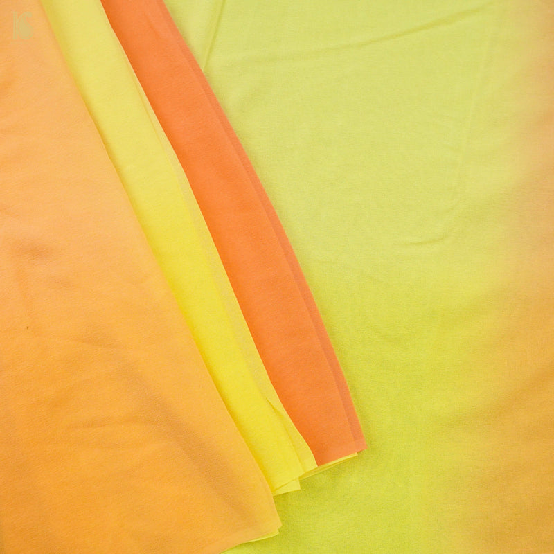 Orange & Yellow Pure Georgette Saree