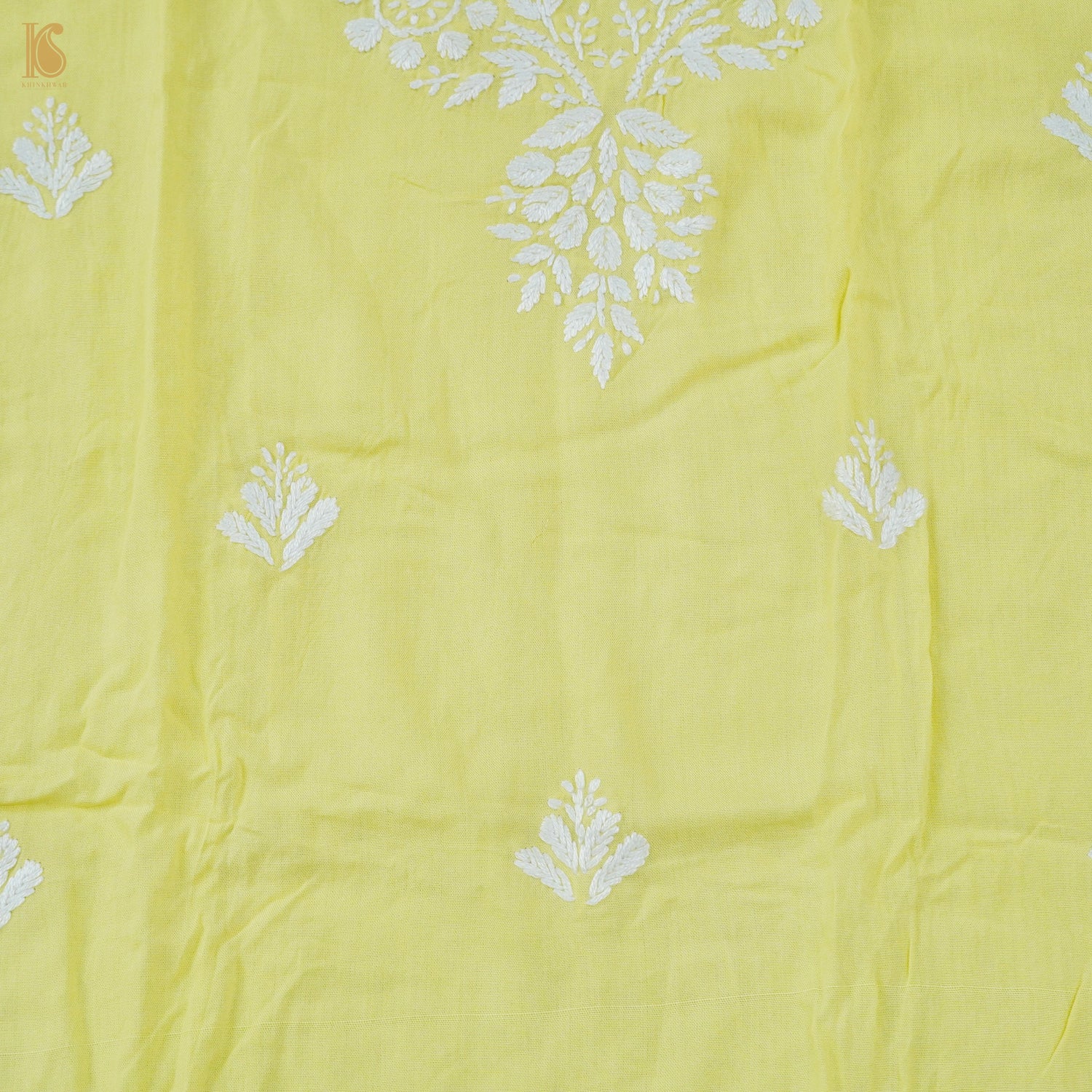 Yellow Rayon Silk Chikankari Stitched Kids Kurta Set