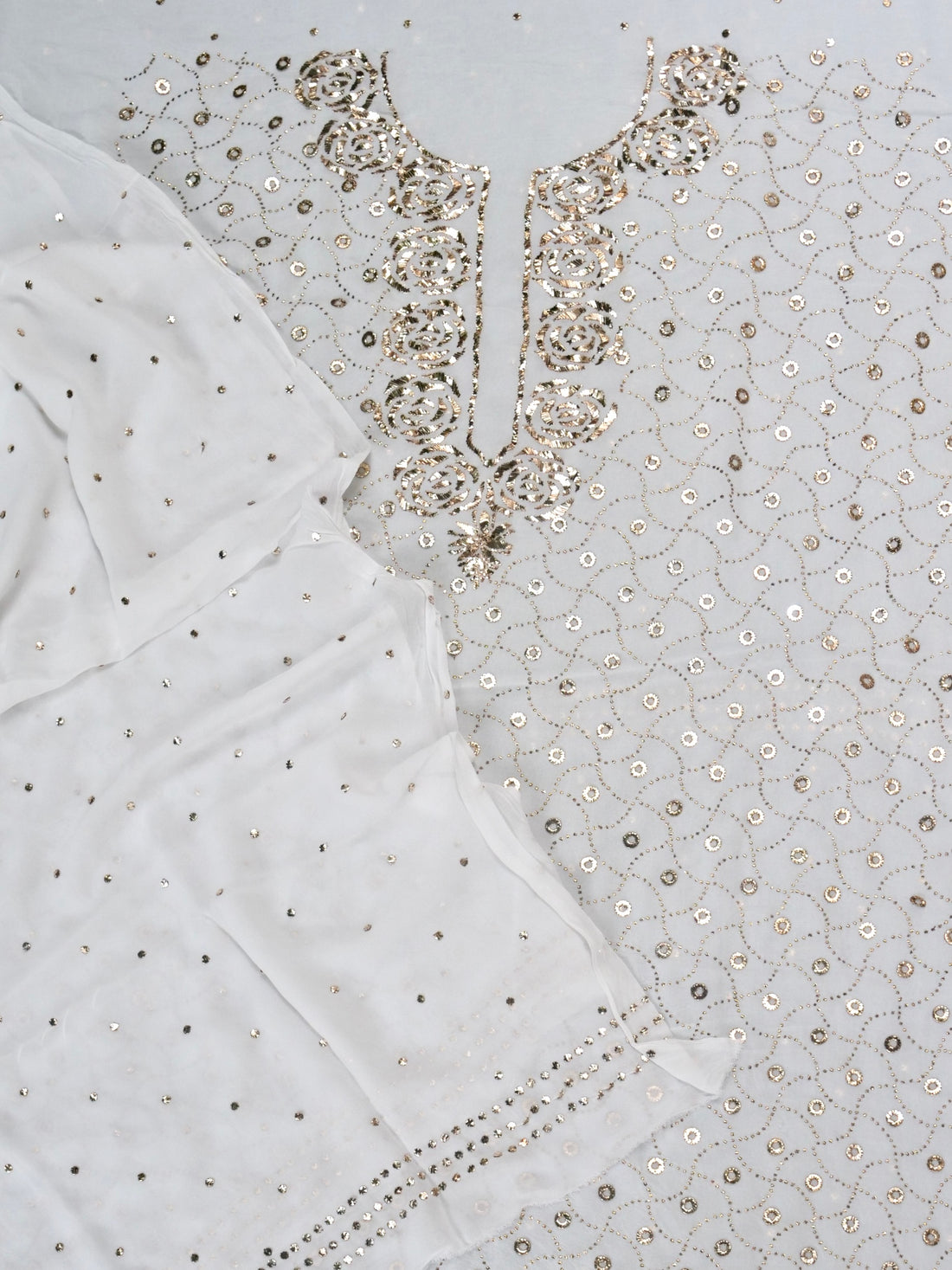 Viscose Georgette Suit Set with Mukaish Work