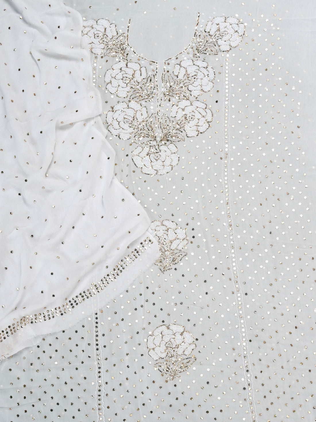 Viscose Georgette Suit Set with Mukaish & Pearl Work