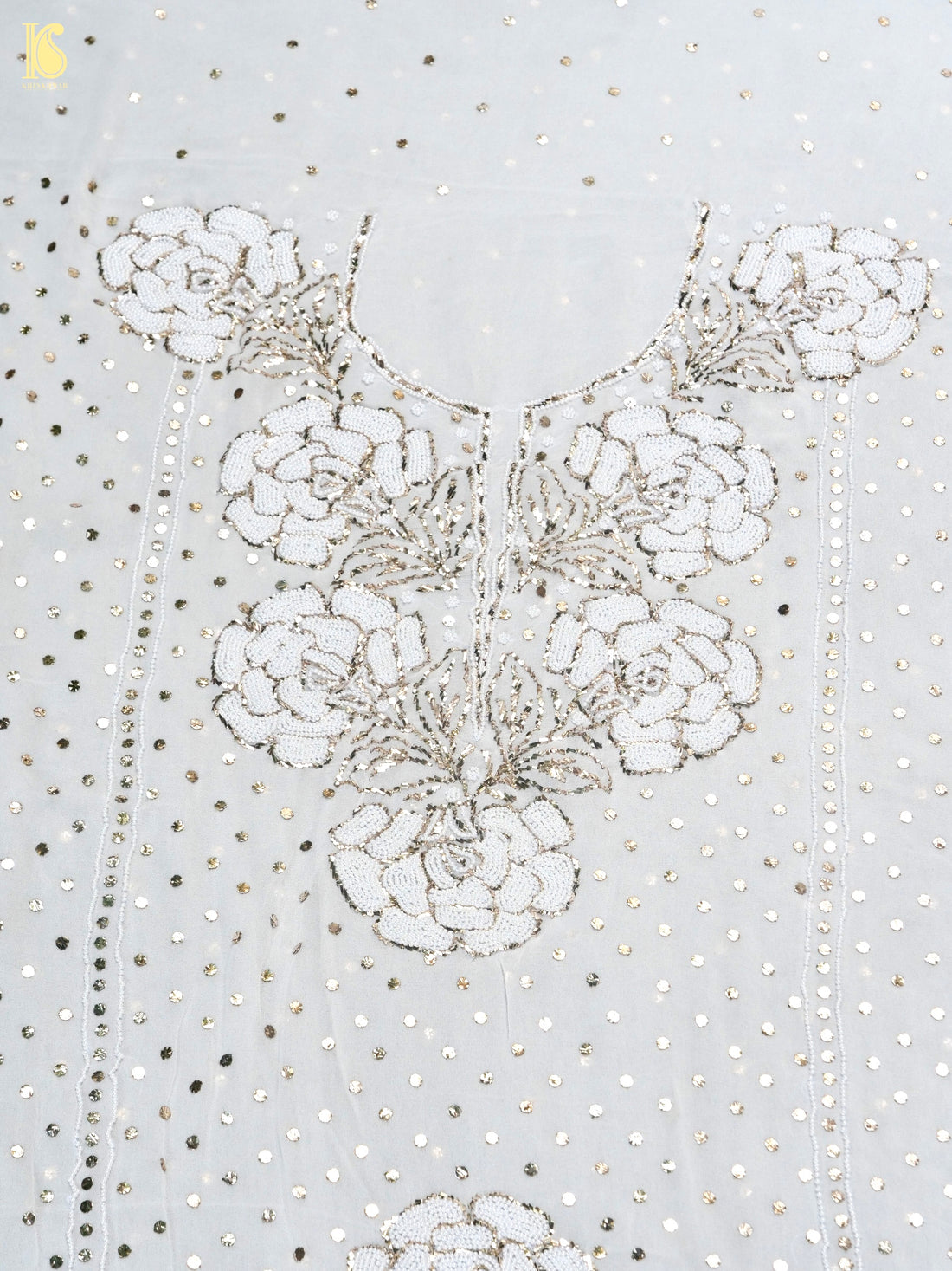 Viscose Georgette Suit Set with Mukaish & Pearl Work