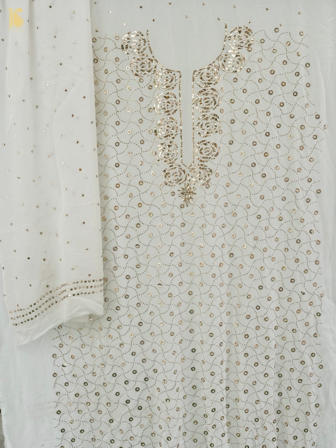 Viscose Georgette Suit Set with Mukaish Work