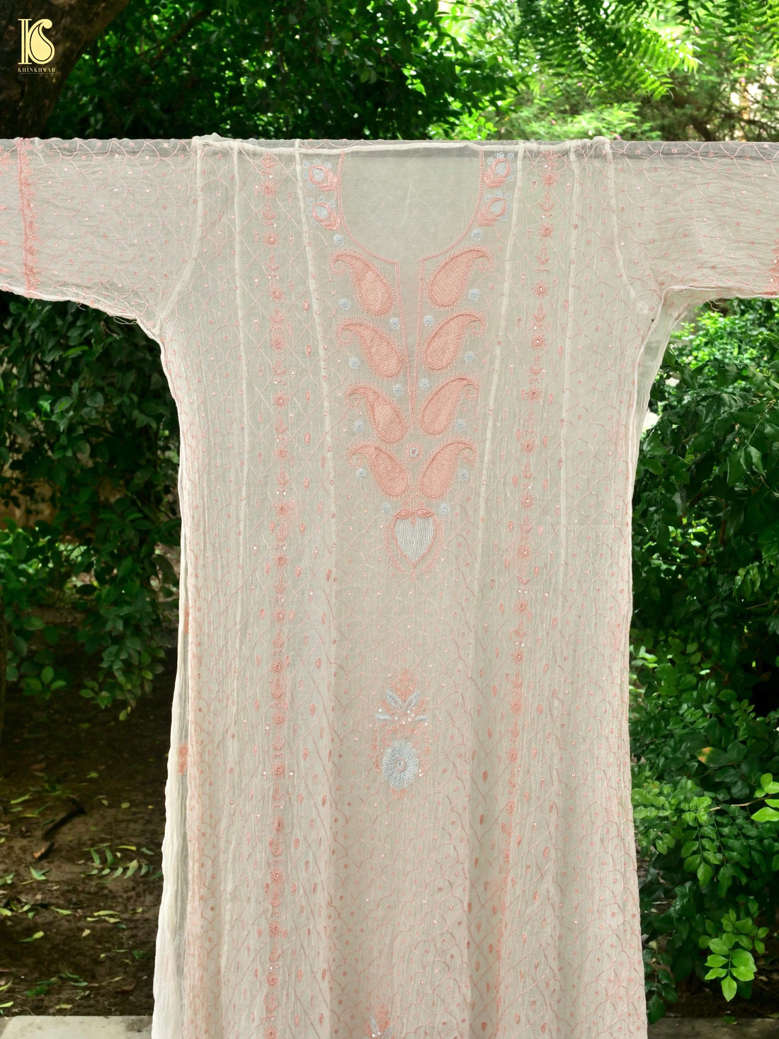 Pure Mul Cotton Silk Suit Set with Chikankari Work