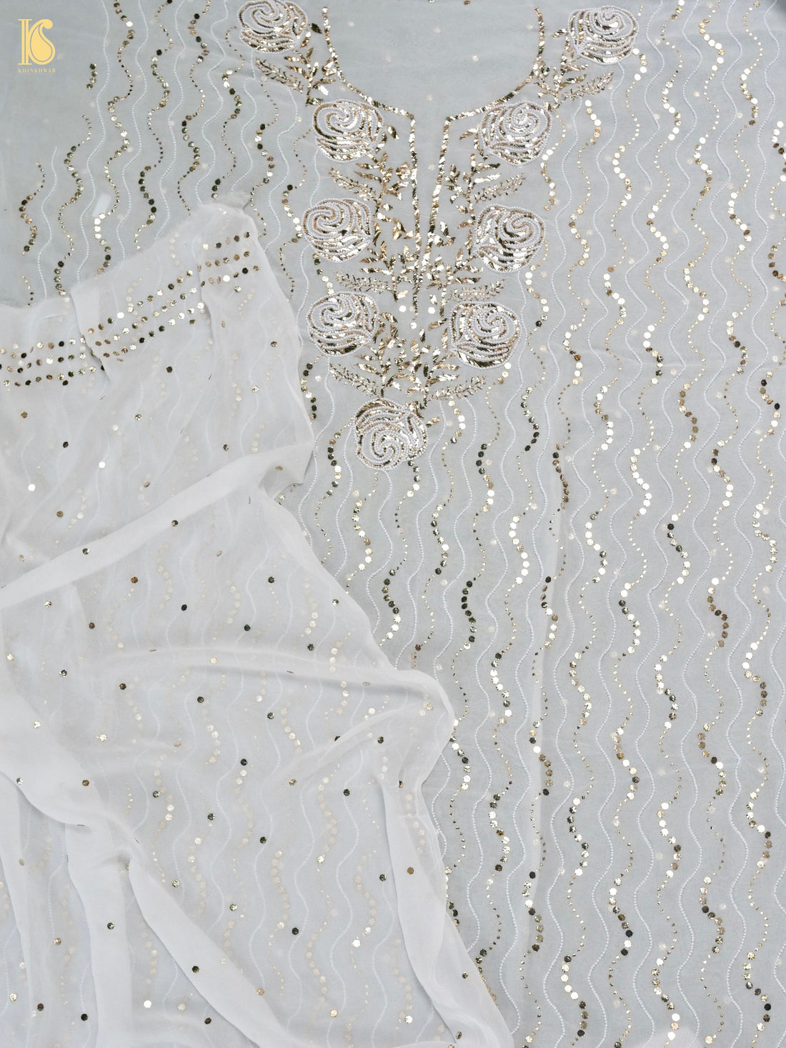 Viscose Georgette Suit Set with Mukaish Work