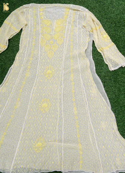 Pure Mul Cotton Silk Suit Set with Chikankari Work