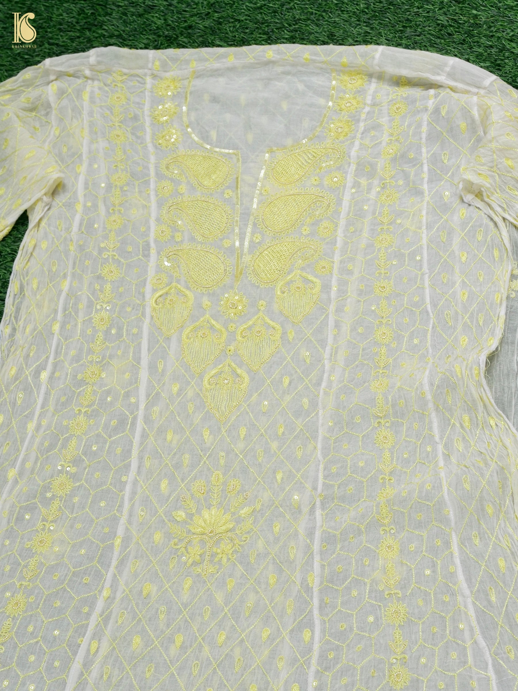 Pure Mul Cotton Silk Suit Set with Chikankari Work