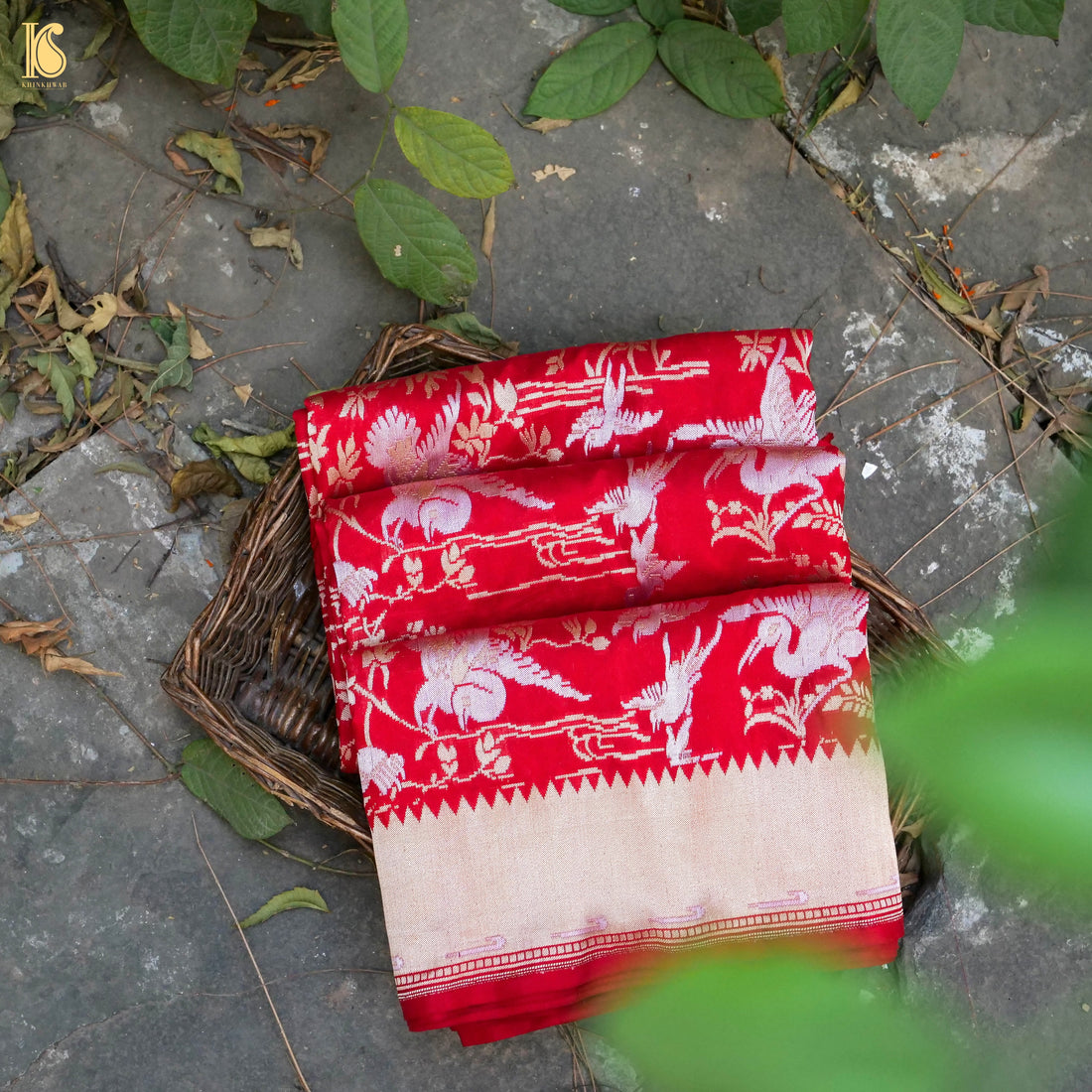 Katan Silk Shikargah Banarasi Saree | Bulbul - Khinkhwab