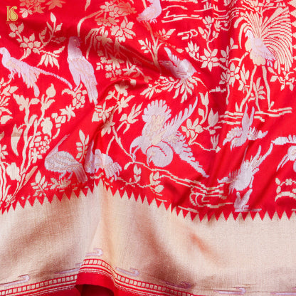 Katan Silk Shikargah Banarasi Saree | Bulbul - Khinkhwab