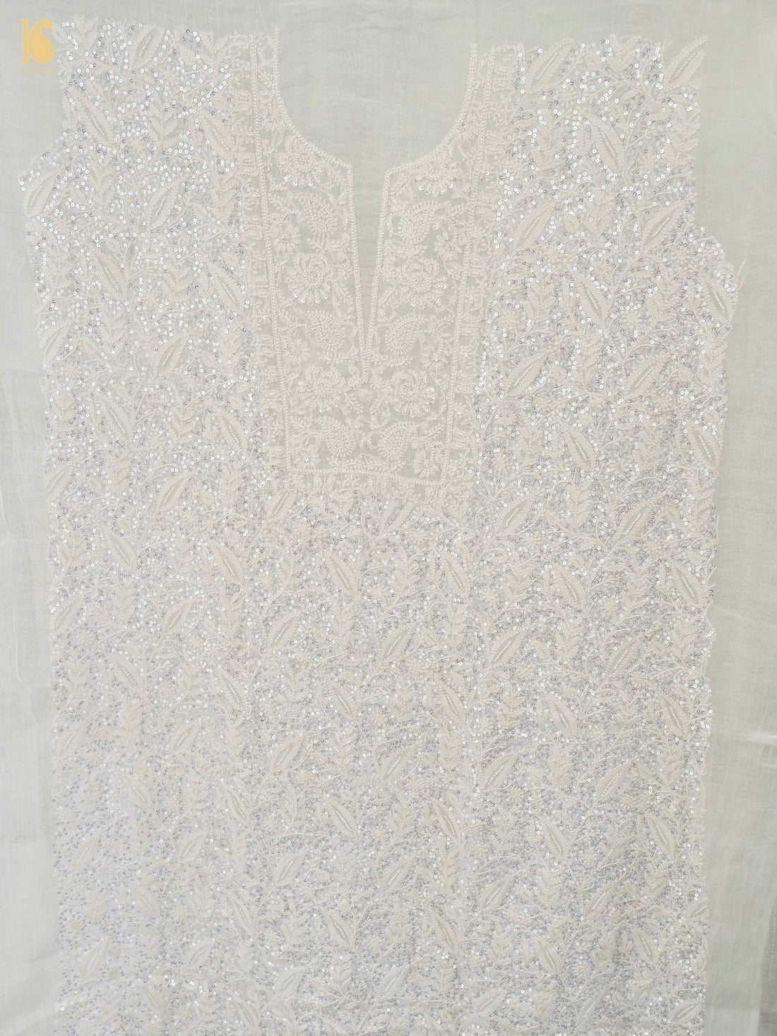 Pure Mul Cotton Silk Suit Set with Chikankari Work