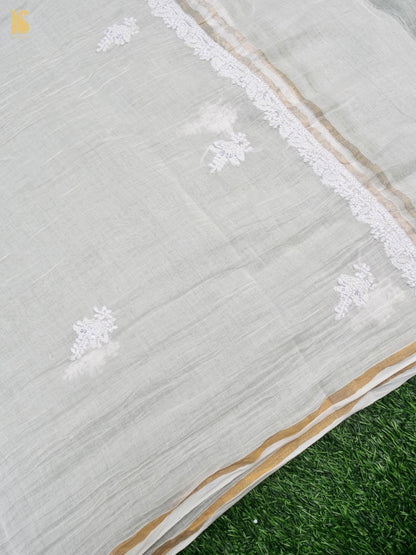 Pure Mul Cotton Silk Suit Set with Chikankari Work
