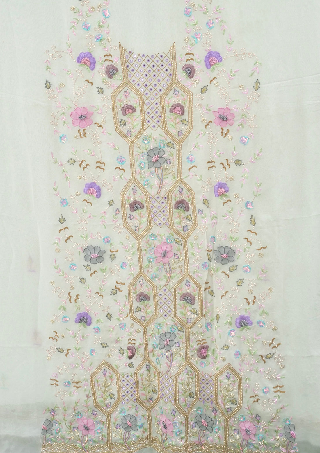 Pure Georgette Suit Set with Chikankari & Parsi Work