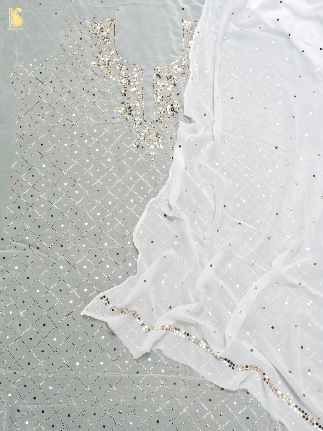 Viscose Georgette Suit Set with Mukaish Work