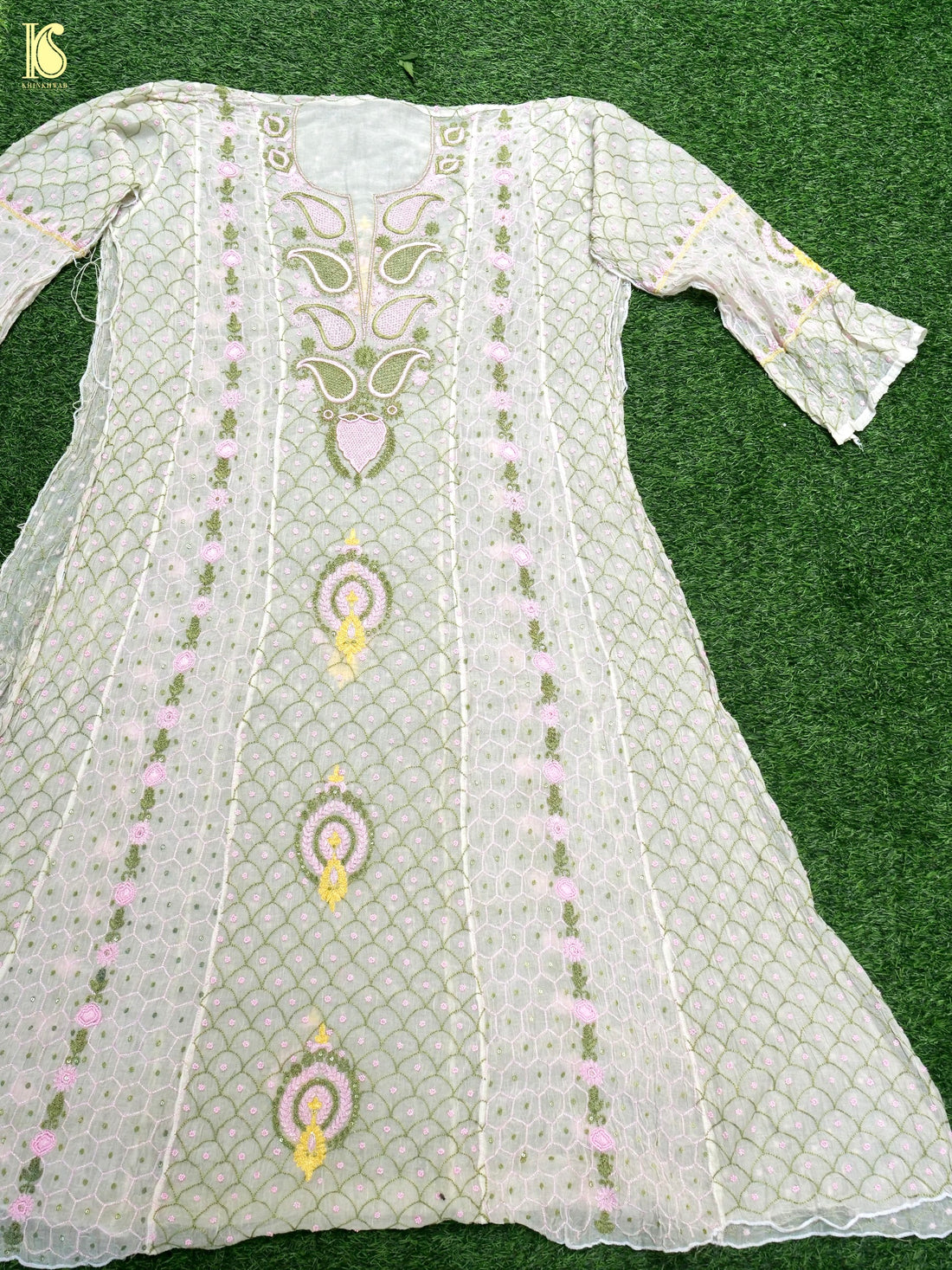 Pure Mul Cotton Silk Suit Set with Chikankari Work