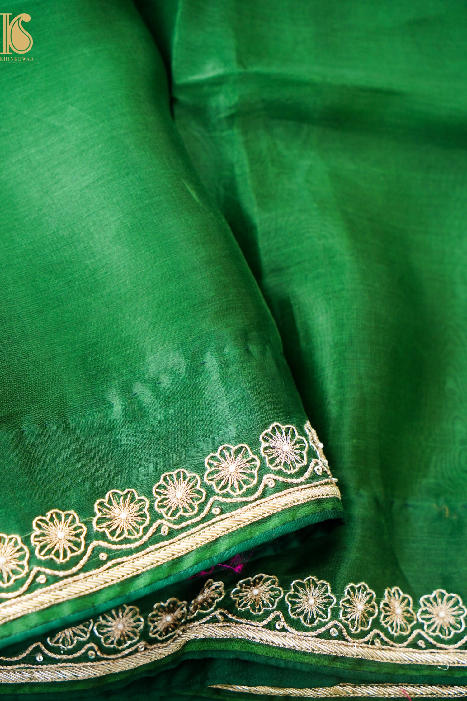 Handwoven Pure Georgette Organza Embroidery Saree