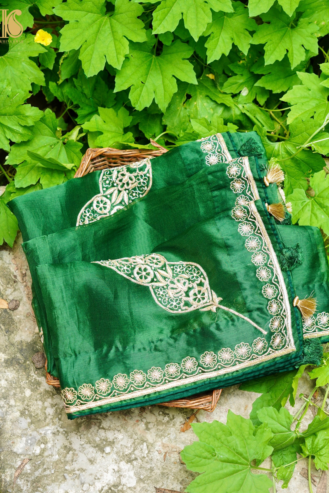 Handwoven Pure Georgette Organza Embroidery Saree