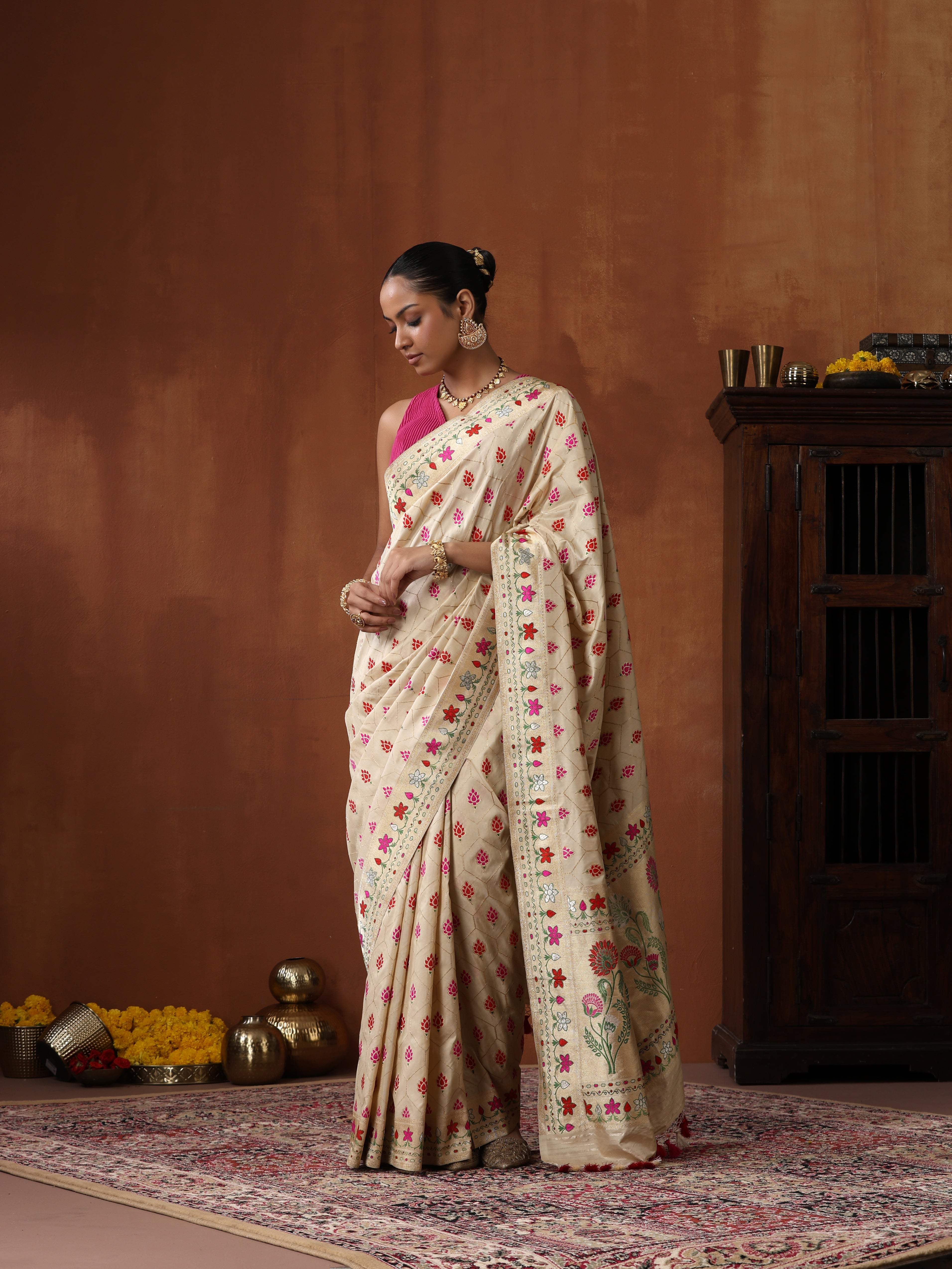 Banarasi Handloom Pure Katan Silk Kadwa Saree