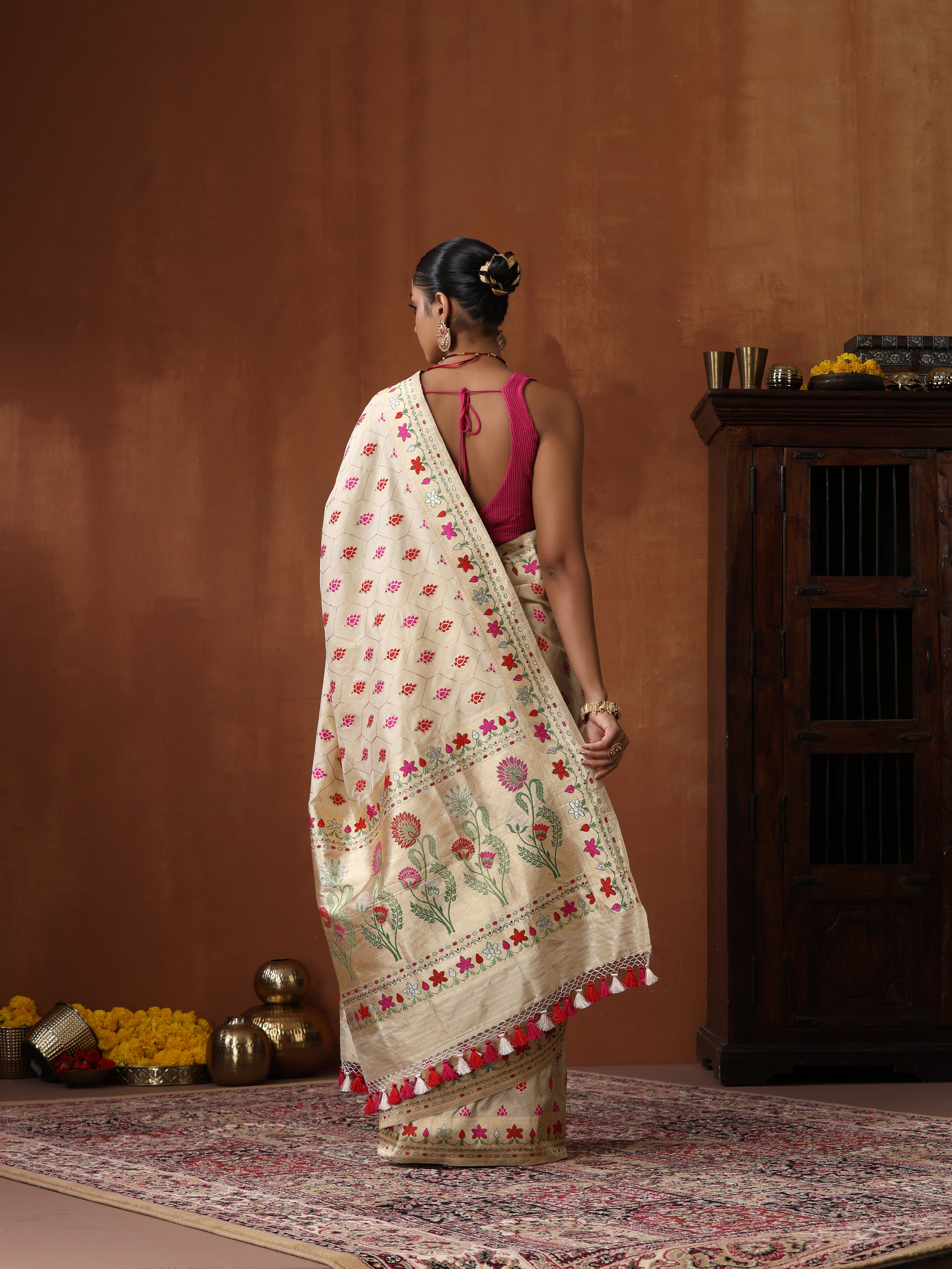 Banarasi Handloom Pure Katan Silk Kadwa Saree