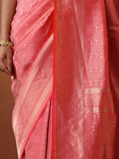 Handloom Banarasi Katan Silk Zari Tanchoi Saree