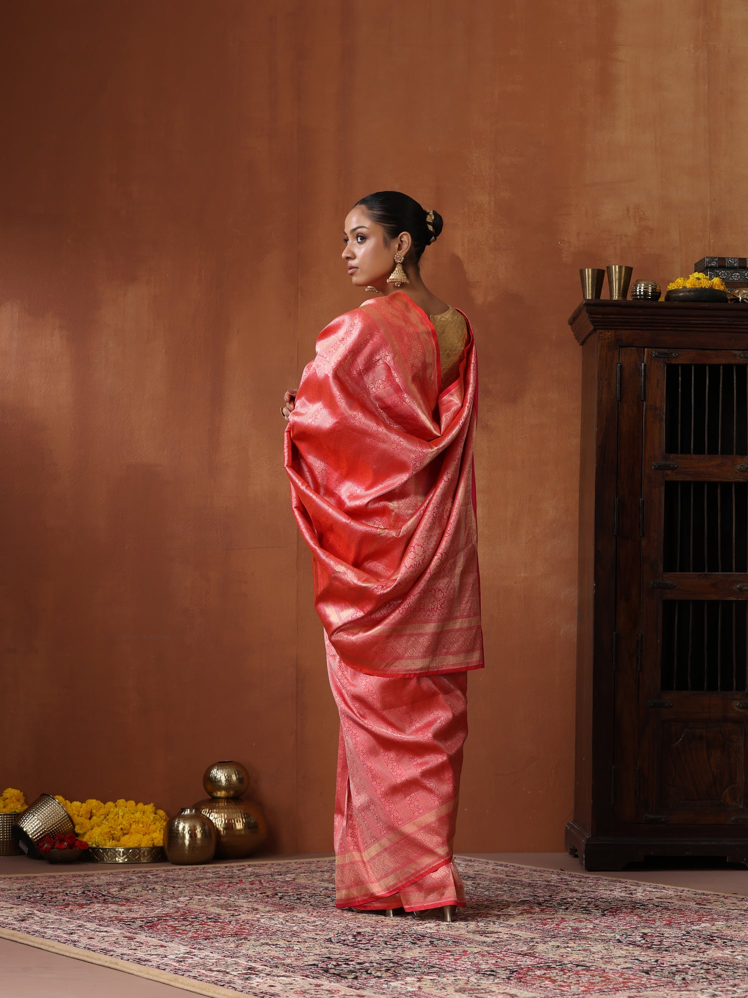 Handloom Banarasi Katan Silk Zari Tanchoi Saree