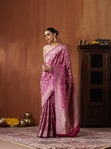 Handloom Banarasi Katan Shikargah Saree