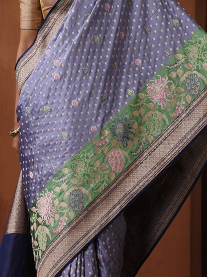 Banarasi Handloom Pure Katan Silk Saree with Tilfi Border