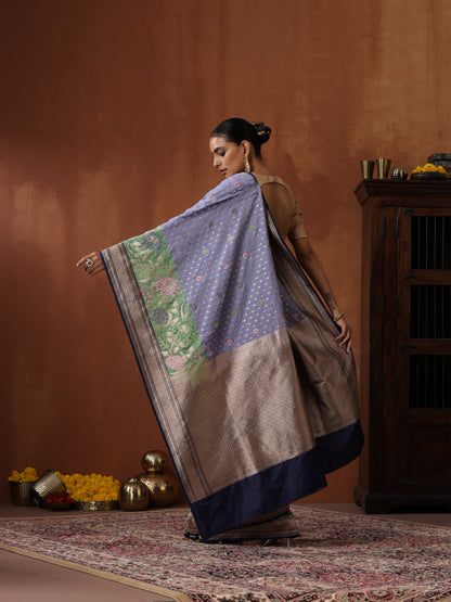 Banarasi Handloom Pure Katan Silk Saree with Tilfi Border