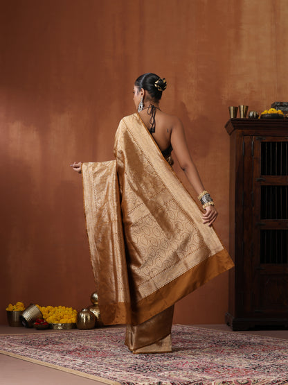 Handloom Banarasi Katan Silk Zari Tanchoi Saree