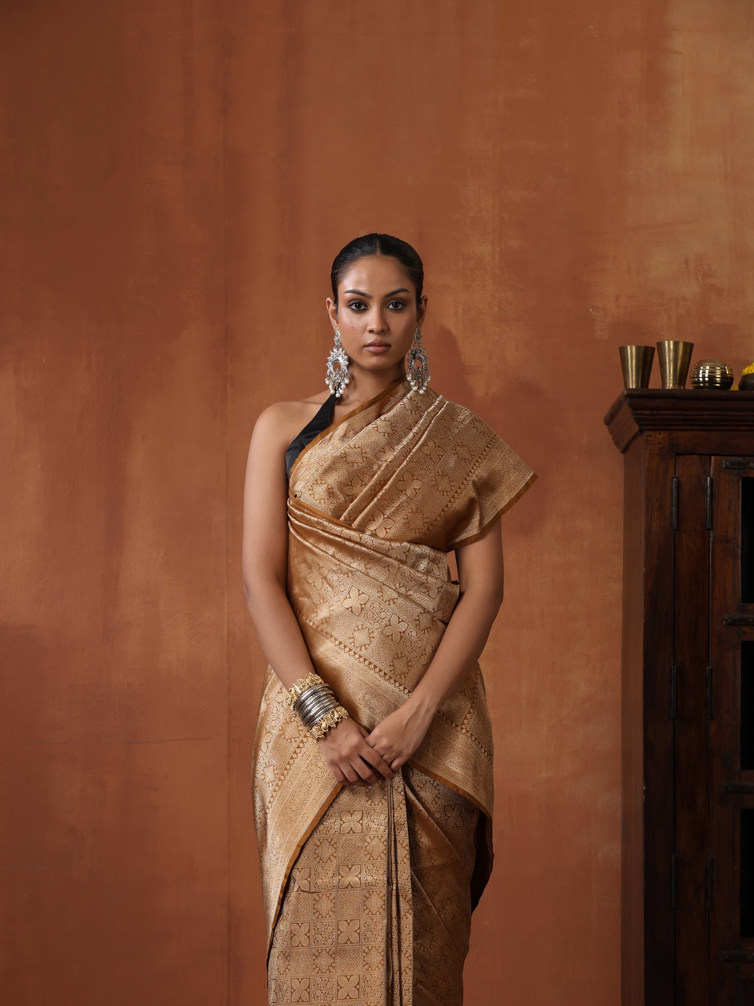 Handloom Banarasi Katan Silk Zari Tanchoi Saree