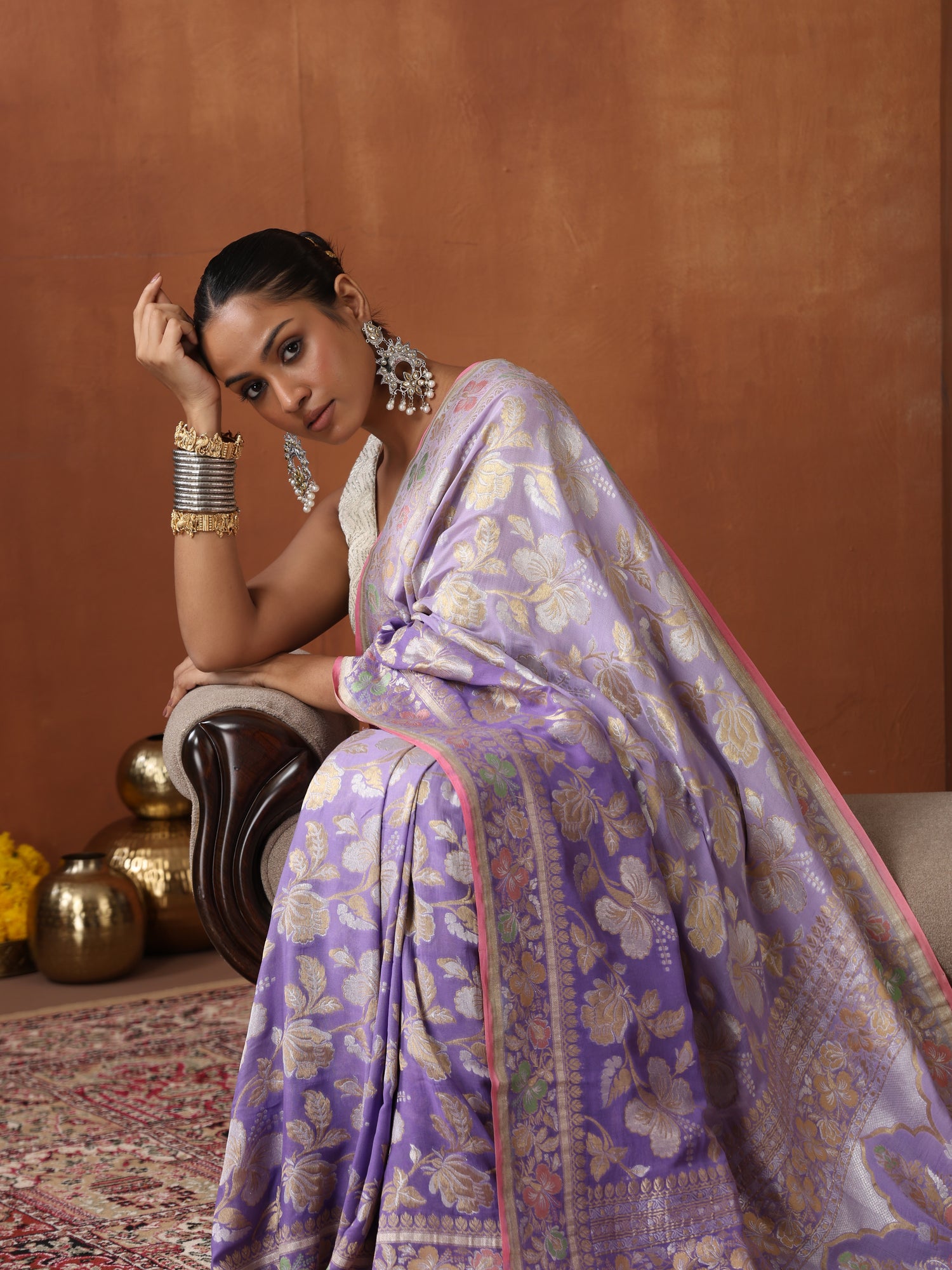 Georgette Handloom Banarasi Dahlia Saree