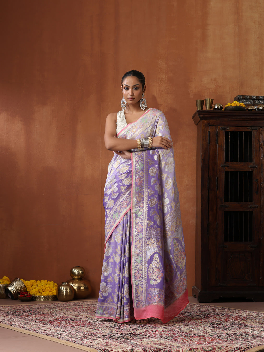 Georgette Handloom Banarasi Dahlia Saree