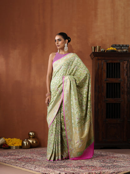 Georgette Banarasi Birds of Paradise Saree