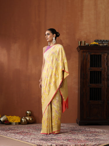 Georgette Banarasi Birds of Paradise Saree