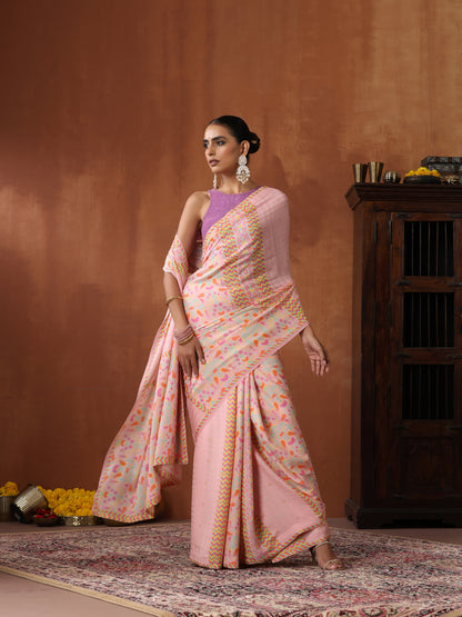 Georgette Silk Turkish Print Lale Saree