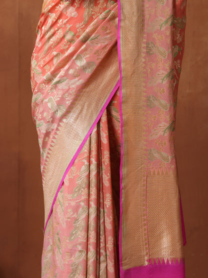 Georgette Banarasi Birds of Paradise Saree