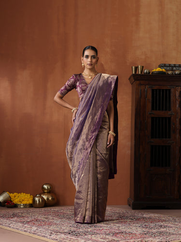 Banarasi Handwoven Tissue Silk Plain Saree