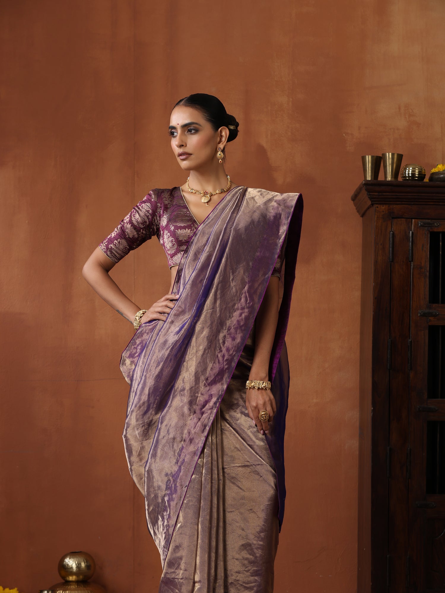 Banarasi Handwoven Tissue Silk Plain Saree